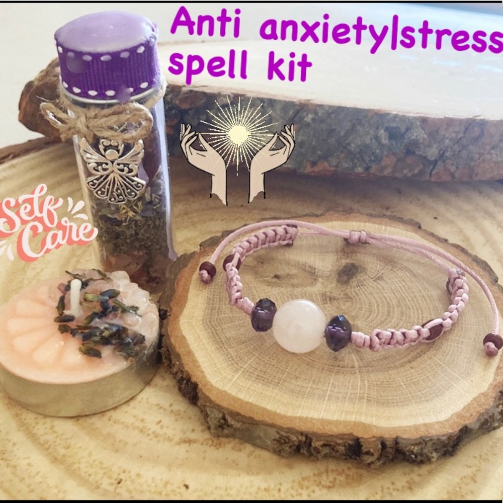 Anti anxiety| stress healing spell bracelet witch kit